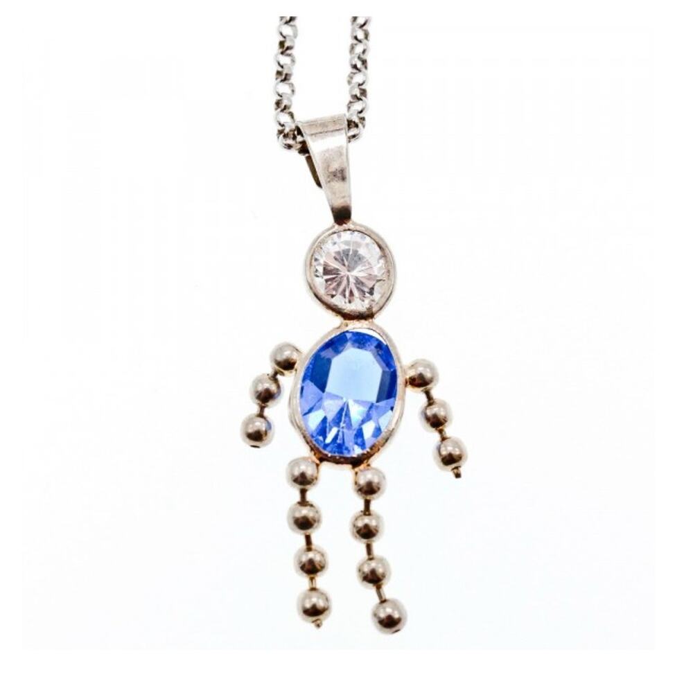 925 Sterling Silver CZ "Man" Chain With Pendant